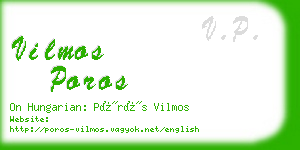 vilmos poros business card